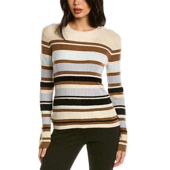 Theory Tops - Theory women’s striped wool-blended Sweater in Nocolor.